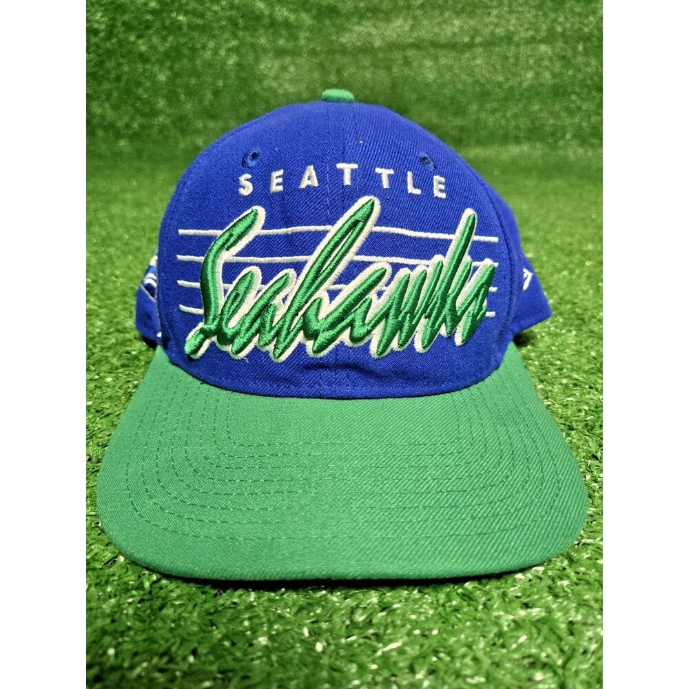 Seattle Seahawks New Era 9FIFTY Snapback Hat Blue Green NFL Script Logo